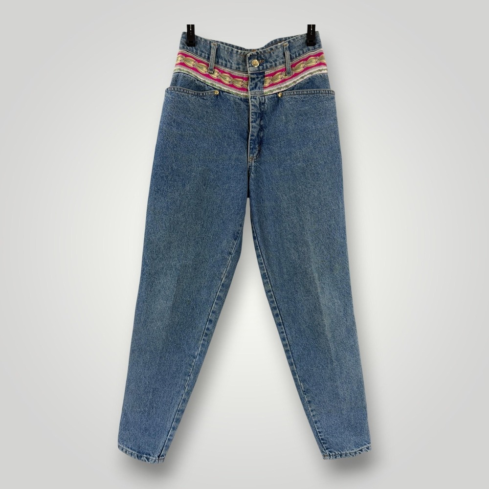 Vintage 90s MCM Jeans Womens 28‎ High Rise Tapered Made In Italy